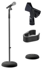 Pyle Adjustable Microphone Stand - Universal Mic with 1 Pack, Black
