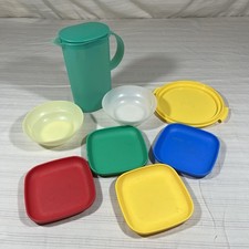 Vintage Tupperware Toys Kids Party Plates Mix Lot Bowls Pitcher Lid H1