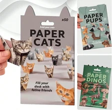 DIY Paper Cats - 50 Sheets Set DIY Origami Paper to Fold Cute Animal Cat Figures