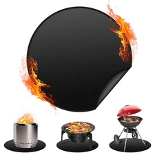 36'' Fire Pit Mat for Solo Stove Bonfire, Fireproof Mat for Under Fire Pit, R...