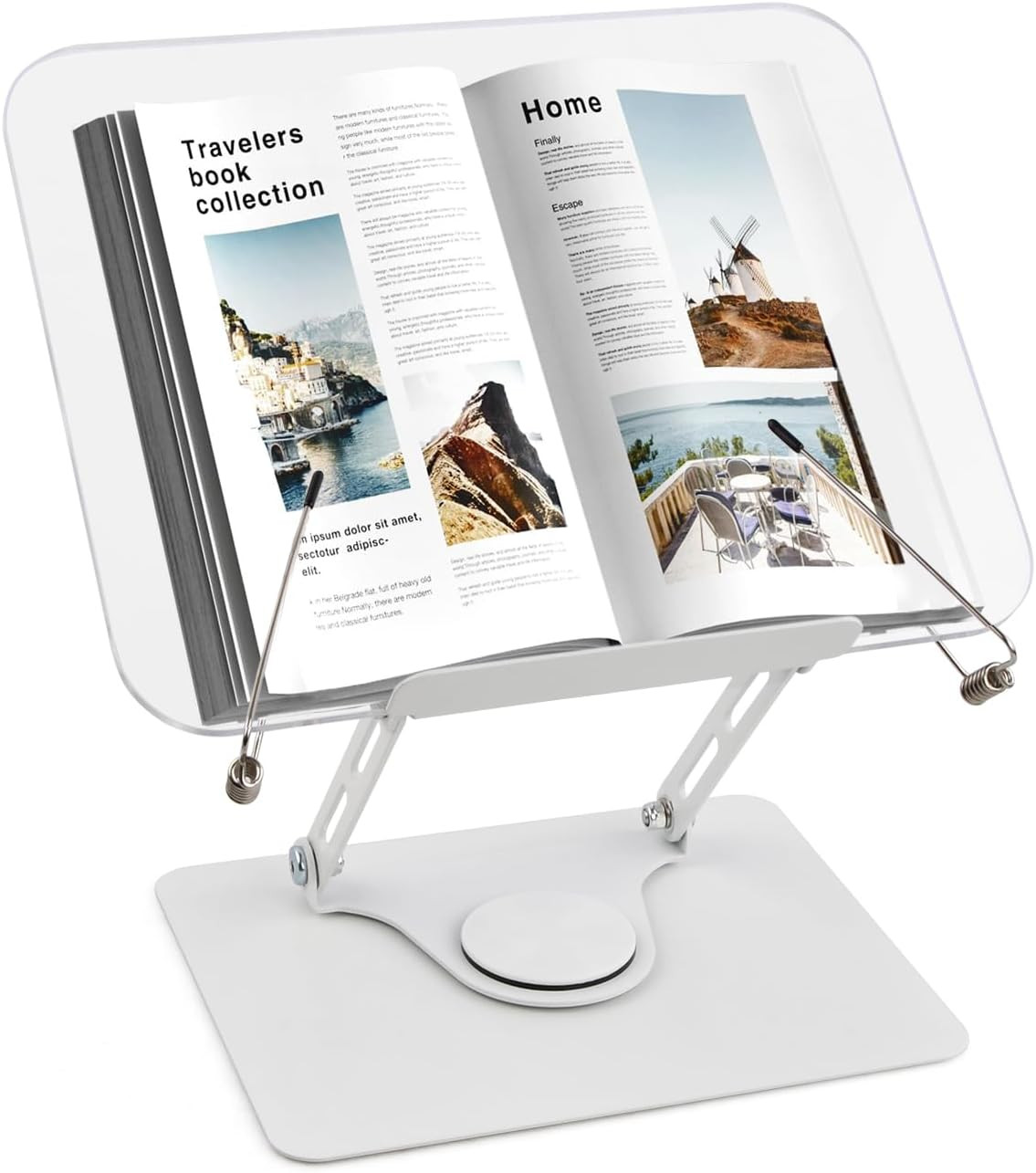 Leggio in Acrilico Girevole a 360° | Supporto Libri da Lettura Premium