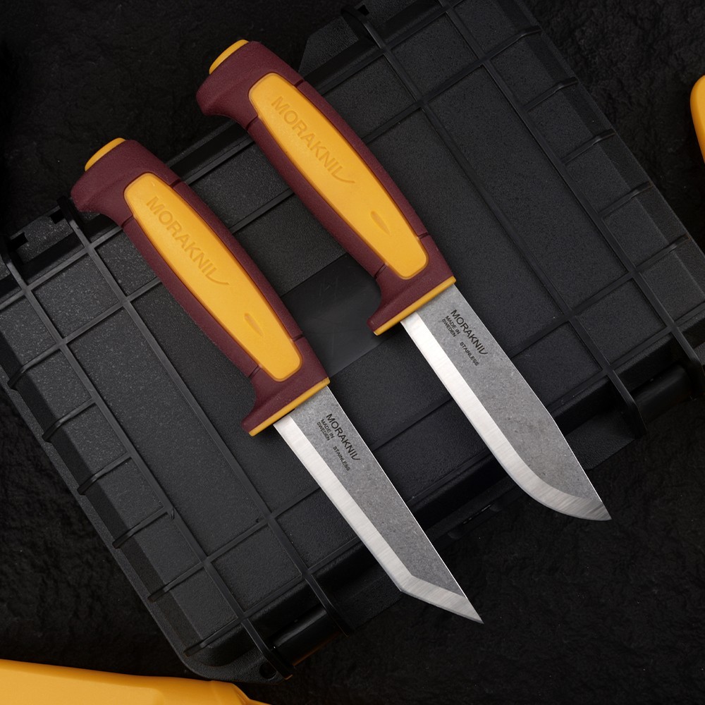2PCS Morakniv Craftline Basic  Red and yellow Camping Knife