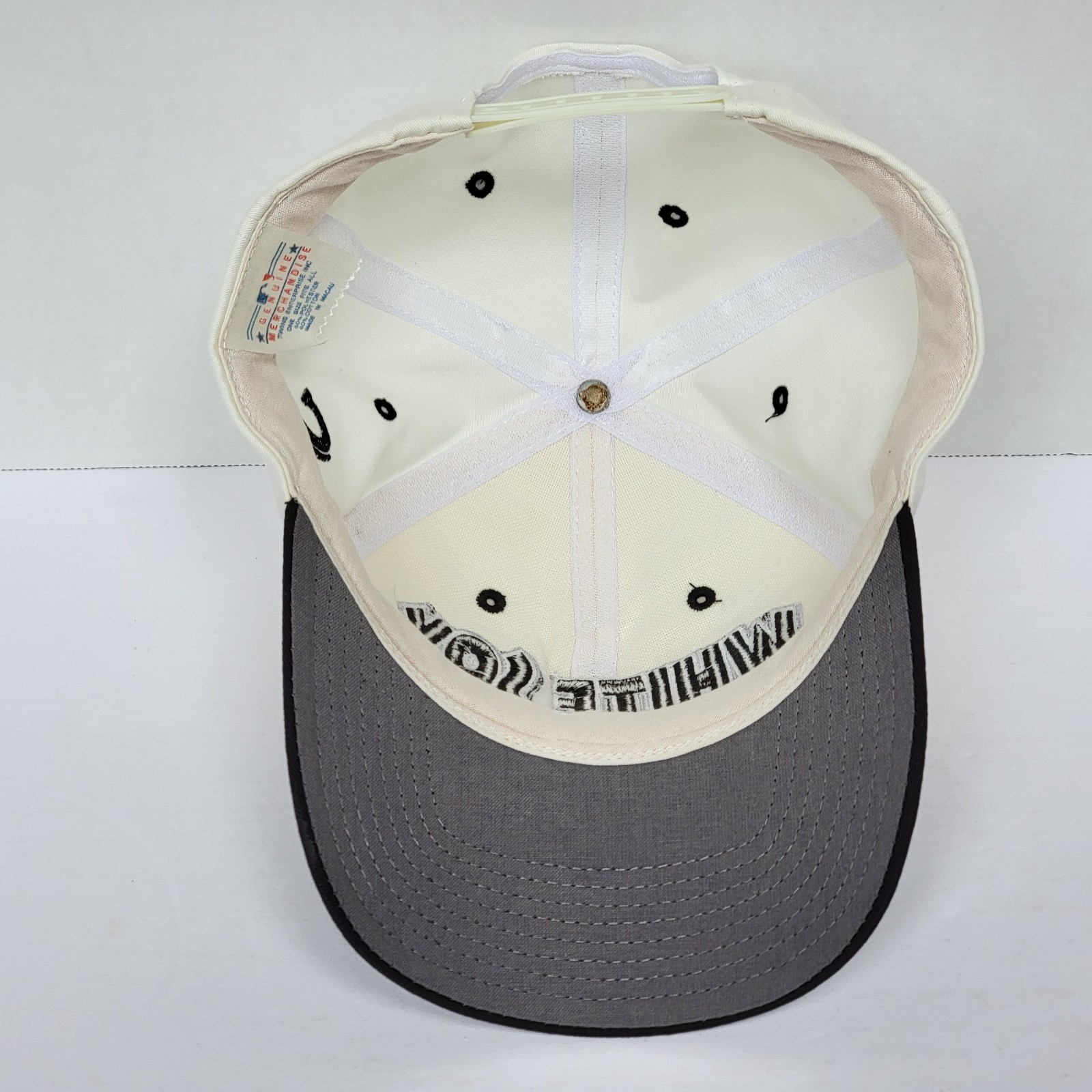 VTG MLB Chicago White Sox White/Black Script/Logo Snapback Hat Twins Enterprise