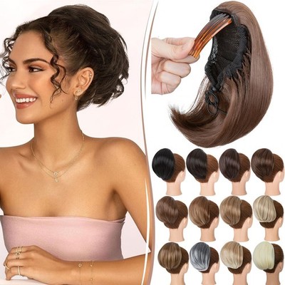 Elegant Ponytail Bun Hair Chignon with Comb Clip Updo Drawstring Hair Extensions