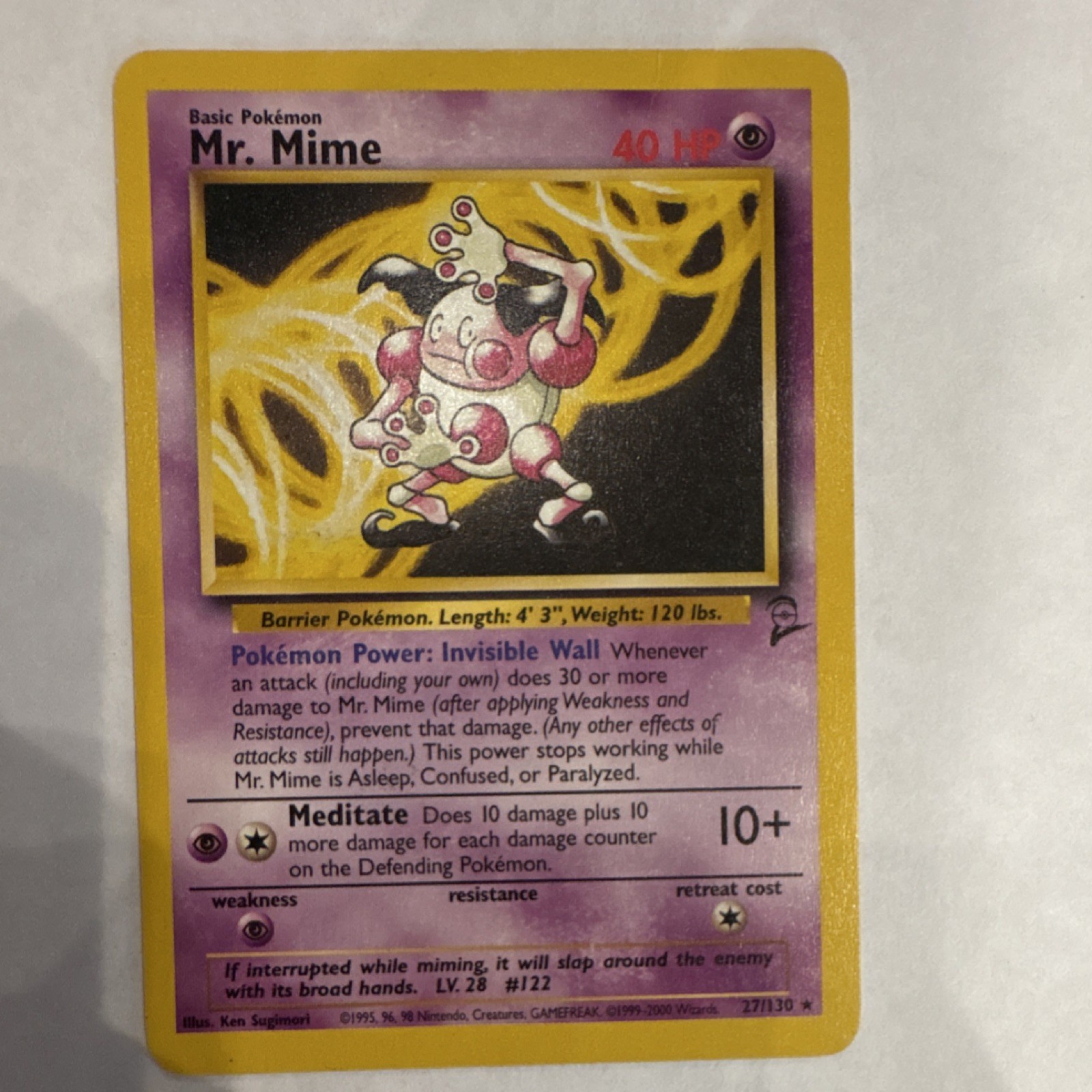Pokémon TCG Mr. Mime Base Set 2 27/130 Rare