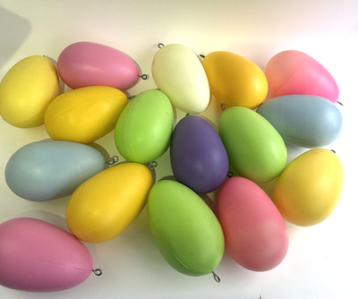 5 General Foam Plastics Blow Mold Lawn Easter Eggs + 11 Unbranded Vtg 8''  READ