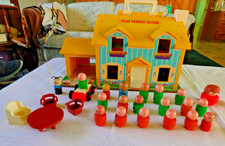 Vintage Fisher Price Little People Play Family House from 1969 #952 yellow roof