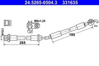 Bremsschlauch Vorne Rechts Ate 245265 05043 FÜR Toyota