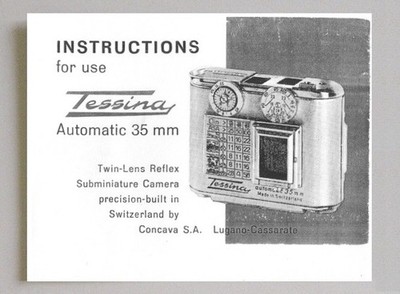 Tessina Automatic 35mm Camera Instruction Manual Reprint