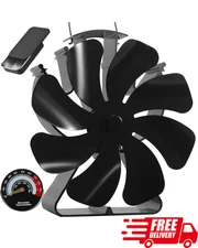 Heat Powered Wood Stove Fan Non-Electric Thermal Fireplace Log Burner Fan