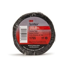 3M Temflex Cotton Friction Tape 1755, 3/4 in x 82-1/2 ft, Black