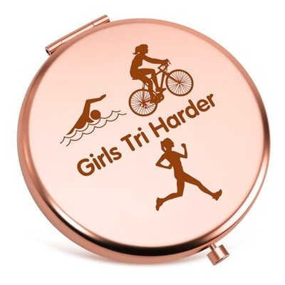 Triathlon Lover Gifts Compact Mirror Triathlon Gift Swim Bike Run Gift for 