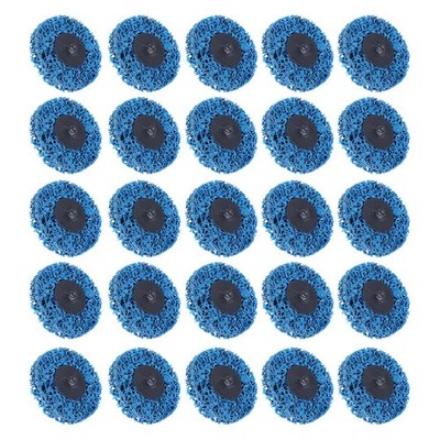 25 Pack 3'' Blue Quick Change Easy Strip & Clean Discs For Paint Rust New