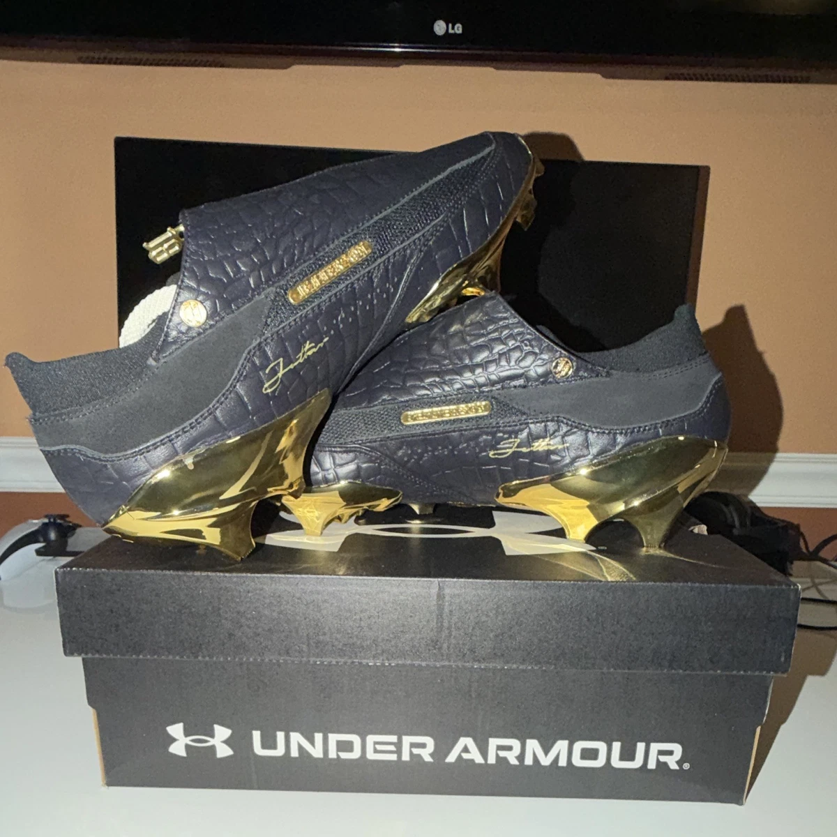 Under armour Medium Width (D, M) Gold Football Shoes & Cleats for