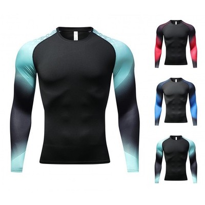 Outdoor Running Herren Langarmshirt Atmungsaktiv Oberteil Stretch Elasthan Misch