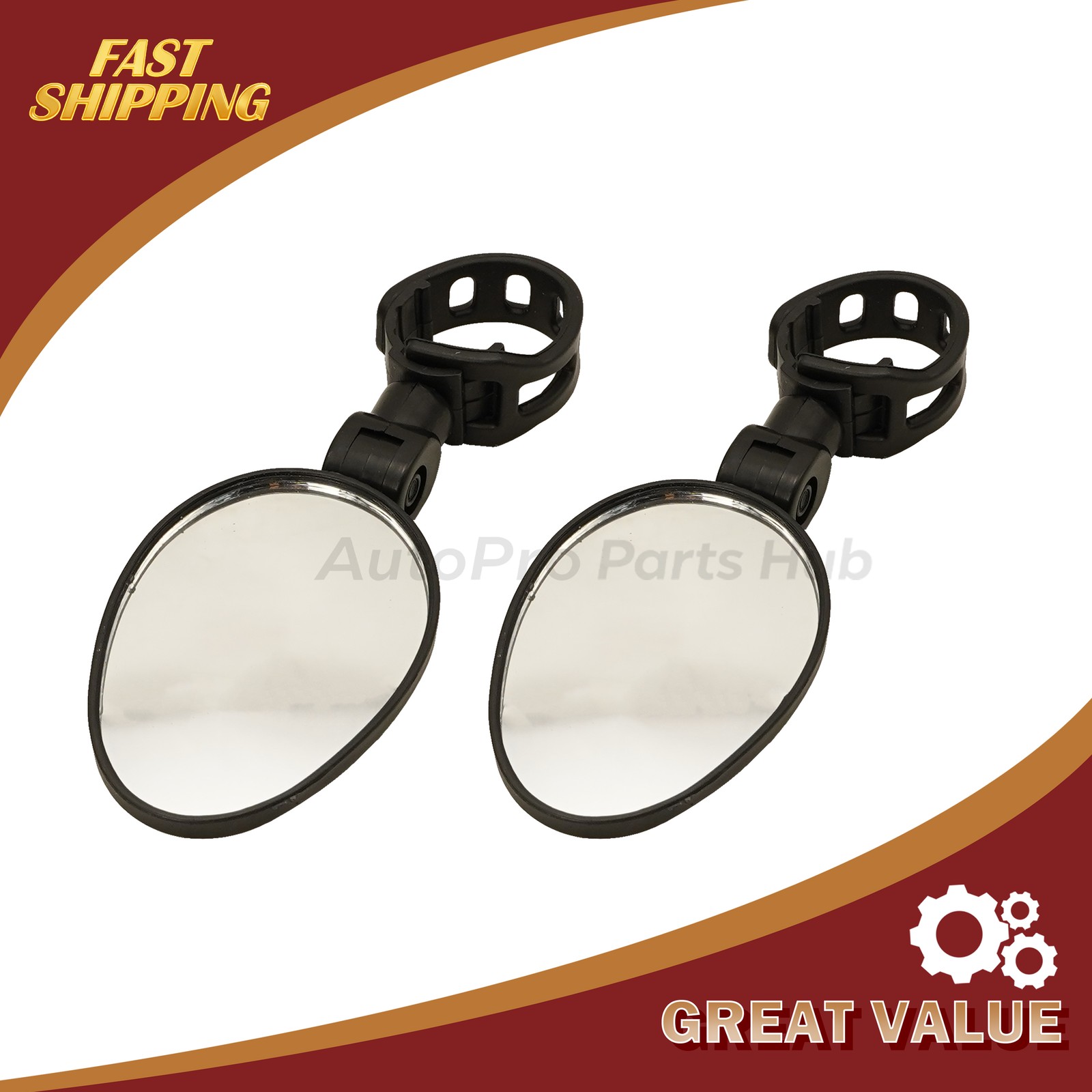 2x Rotaty Round Bicycle Rear View Glass Bike Mirror MTB Road Handlebar Cycling