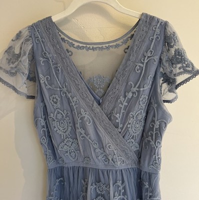 NWT Sundance Catalog Sky Blue Mayfield Embroidered Dress Size L | eBay
