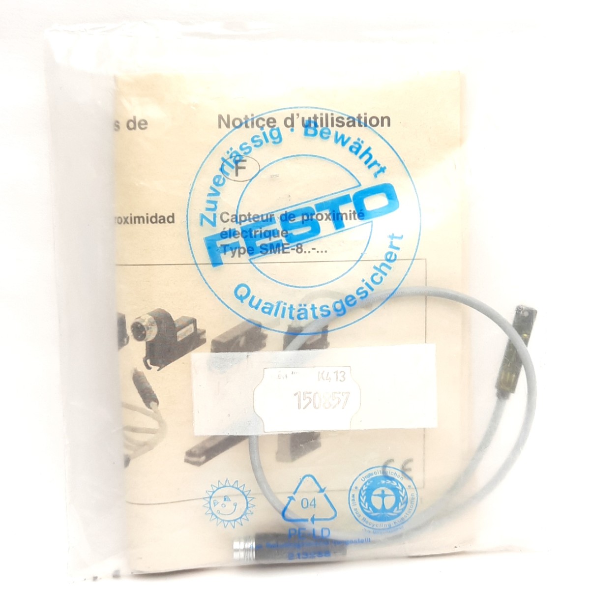 Festo SME-8-S-LED-24 150 857 Magnetic Reed Sensor, Bipolar N/O, M8