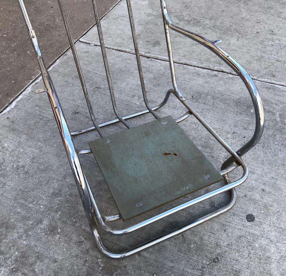 Kem Weber Lloyd Art Deco Machine Age Chrome Metal Arm Chair - Image 3 of 4