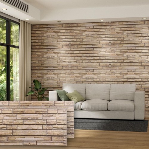 Pluden 10PCS 3D Wall Panels, 38" x 19" Brick Wall Panels Peel and Stick 3D Brick - Bild 1 von 7