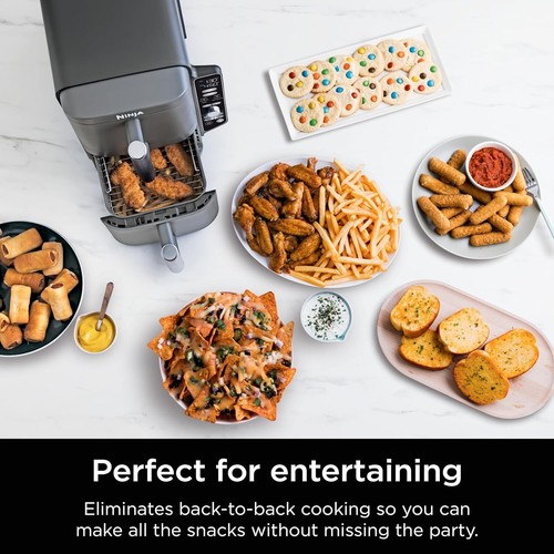 Ninja SL401 DoubleStack XL 2-Basket Air Fryer Cooks 4 Foods at Once 10 QT 6-in-1 - Picture 10 of 16