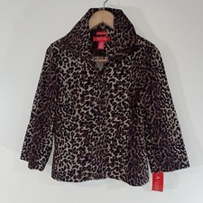 Nwt A | Line Leopard Full Zip Jacket Women’s Sz 10 Long Sleeve Stretch