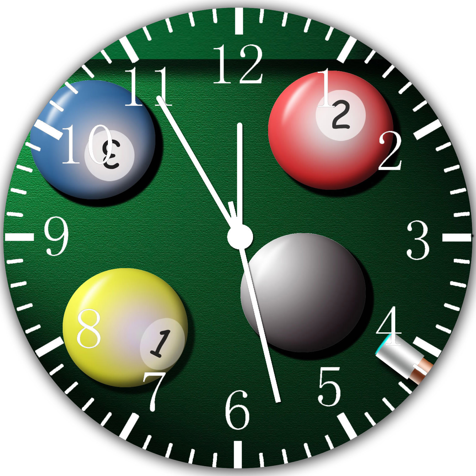 Pool Billiards Cue Frameless Borderless Wall Clock Nice For Gifts or Decor W354