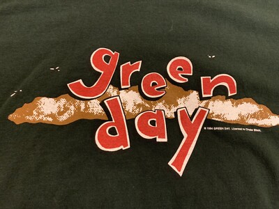 VINTAGE 1994 Green Day dookie T-shirt green heavyweight