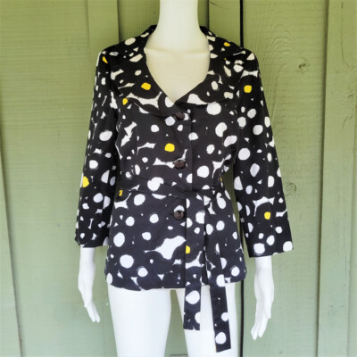 SANDRO Sportswear Black White Toe Belt Jacket Medium M Cotton Blend