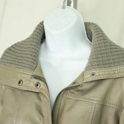 Eddie Bauer Women's Size S Beige Genuine Lamb Leather Full Zip