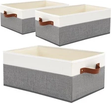 3 Pack Large Capacity Storage Bins Closet Organizer for Shelves, Fabric Closet