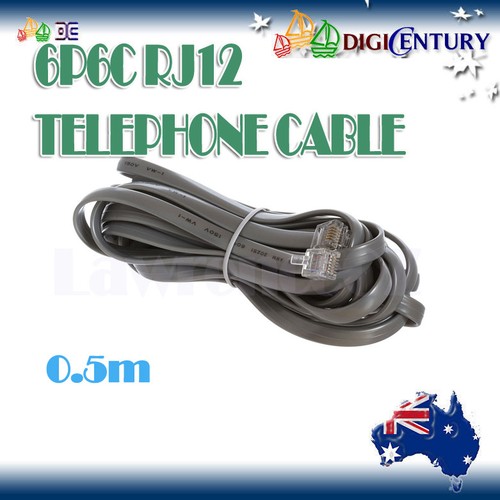 6P6C RJ12 Straight Through Grey Telephone Lead Cord Cable 0.5/1/3/5m ADSL 2+ - Afbeelding 6 van 7