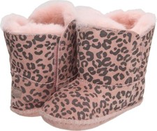 UGG® AUSTRALIA CASSIE LEOPARD TODDLER BOOTS PALE PINK UK 2 EU 18 USA 2/3 RRP £65