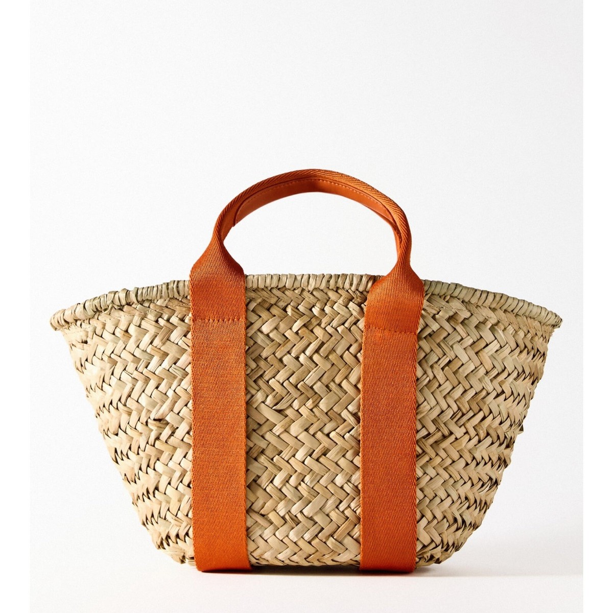 ZARA ラフィア トートバッグ オレンジ ZARA MINI RAFFIA BASKET BAG Orange Straw Shoulder Tote | eBay