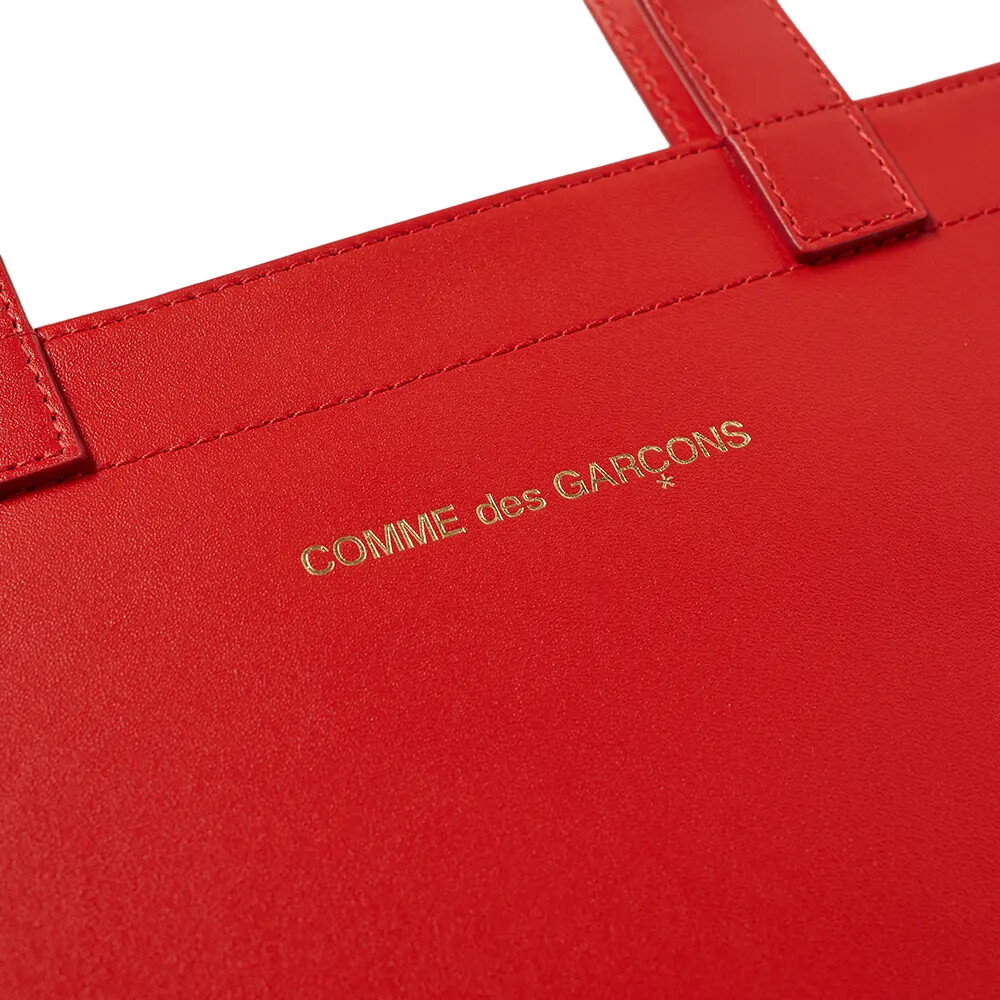 Comme Des Garçons SA9001 Red/White Large Logo Leather Tote