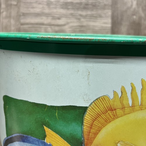 Vintage 1989 Paul Brent Metal Trash Can Waste Basket Tropical Fish Pre-Owned   - Picture 3 of 24