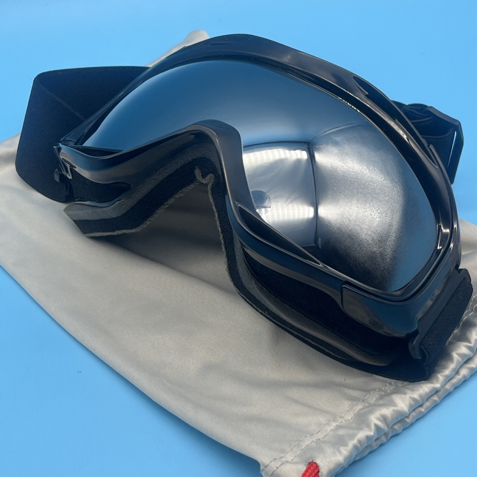 Outdoor Master Snow Goggles Ski Snowboarding Black Mirrored Adjustable Strap