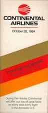 Continental Airlines system timetable 10/28/84 [3080] Buy 4+ save 25%