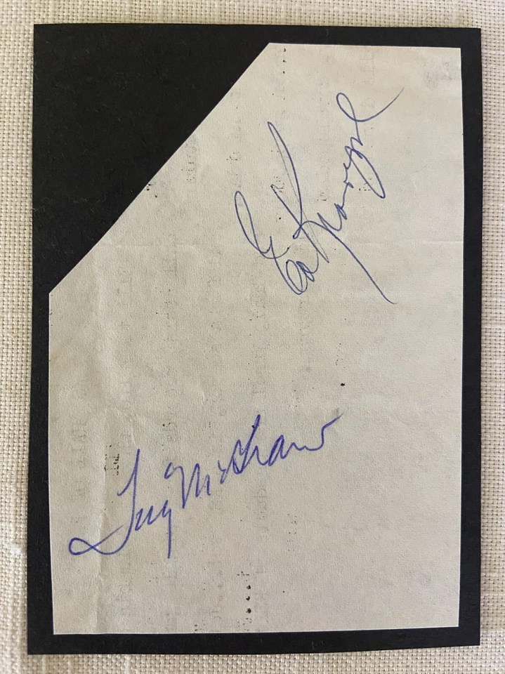 10 Original Sports Autographs Tug McGraw Frank Gifford Baseball Football Signed - Image 2 of 4