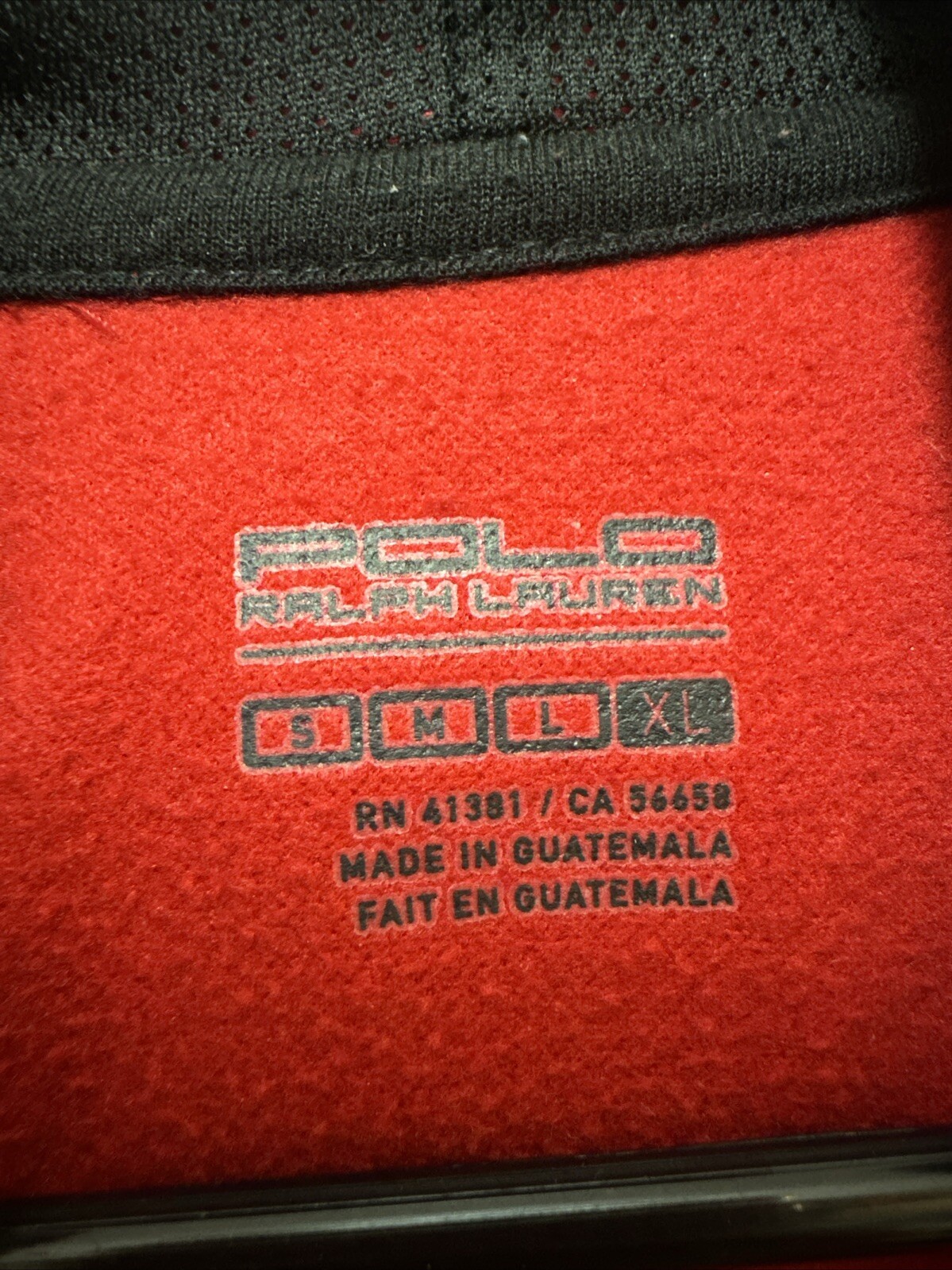 Felpa con cappuccio Polo Ralph Lauren uomo rosso nero grande pony taglia XL