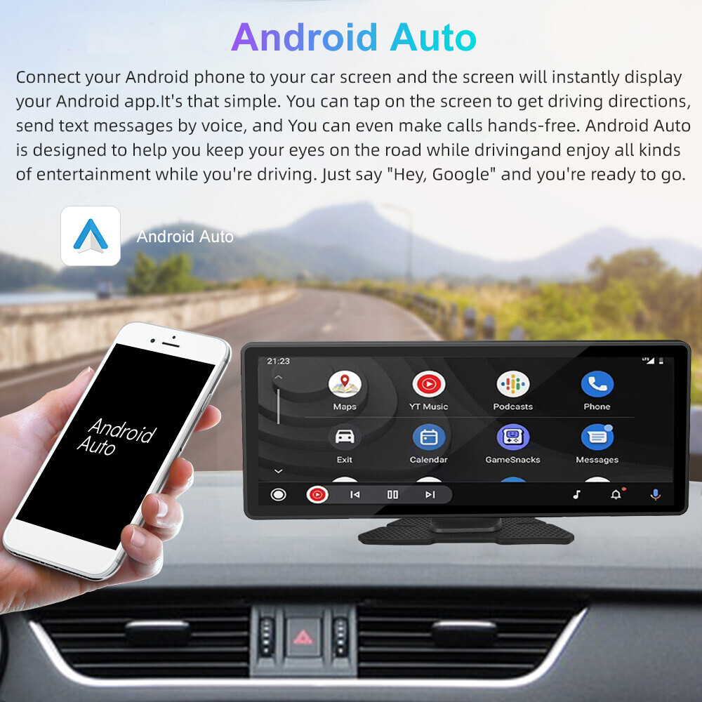 10.26"  Car Radio Portable Android Auto Wireless Carplay GPS Touch Screen Stereo