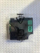 Label Maker Tape 12mmx7m - 1/2" x 23' Black on Green - 45019 (1-Pack) 