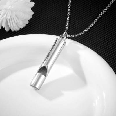 Stainless Steel Cremation Keepsake Creative Whistle Design Pendant