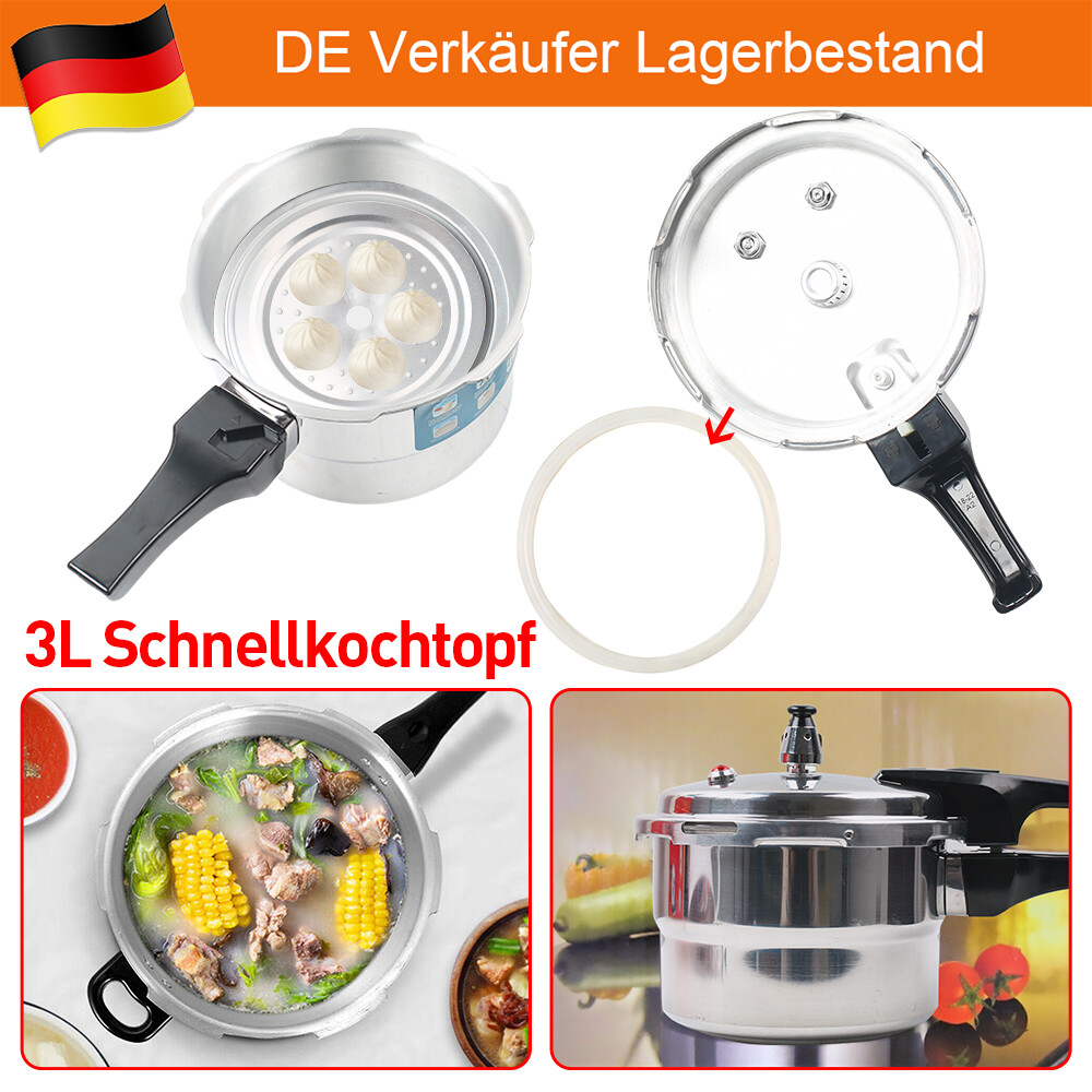3 Liter Dampfkochtopf Schnellkochtopf Induktion Kochtöpfe für alle Herdarten DE