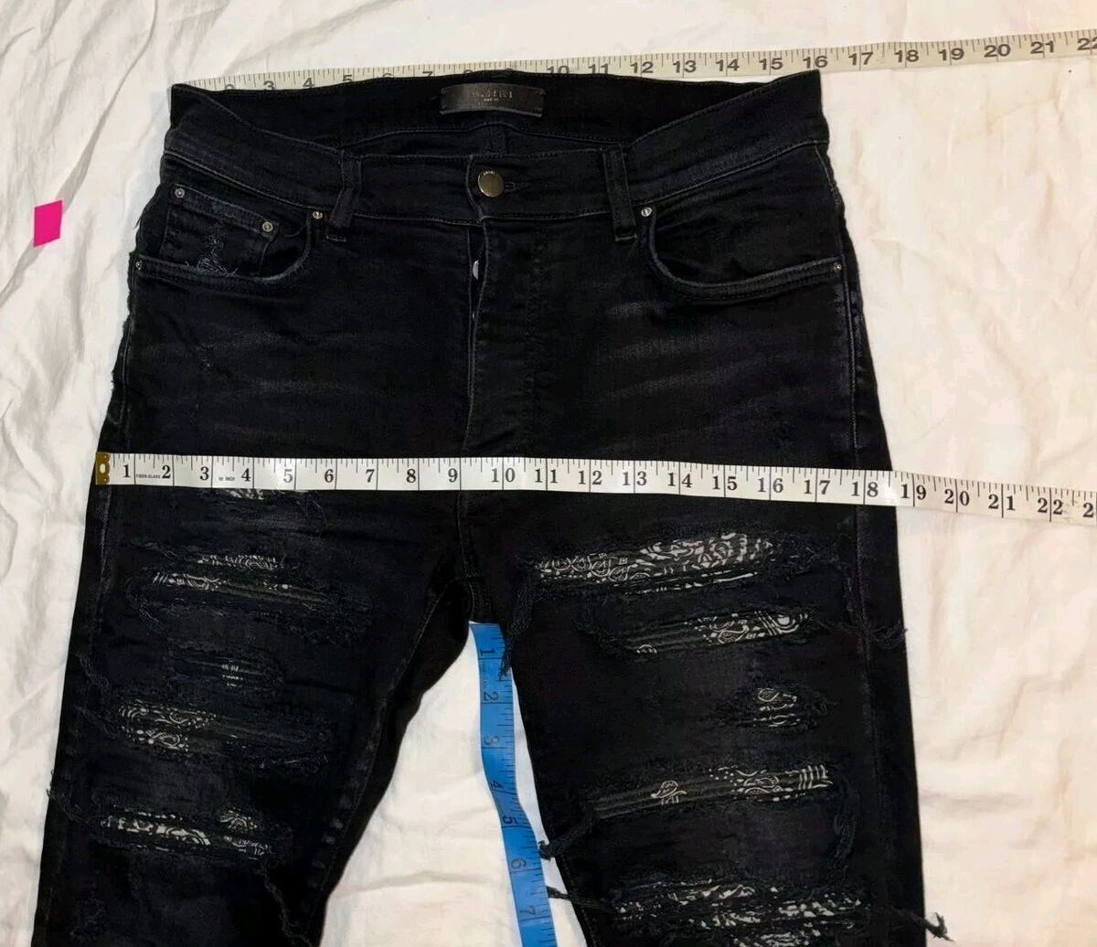Amiri BLACK Denim Slim-Fit Jeans Size 30 w Black Bandana Amiri BLACK Denim Slim-Fit Jeans Size 30 w Black Bandana