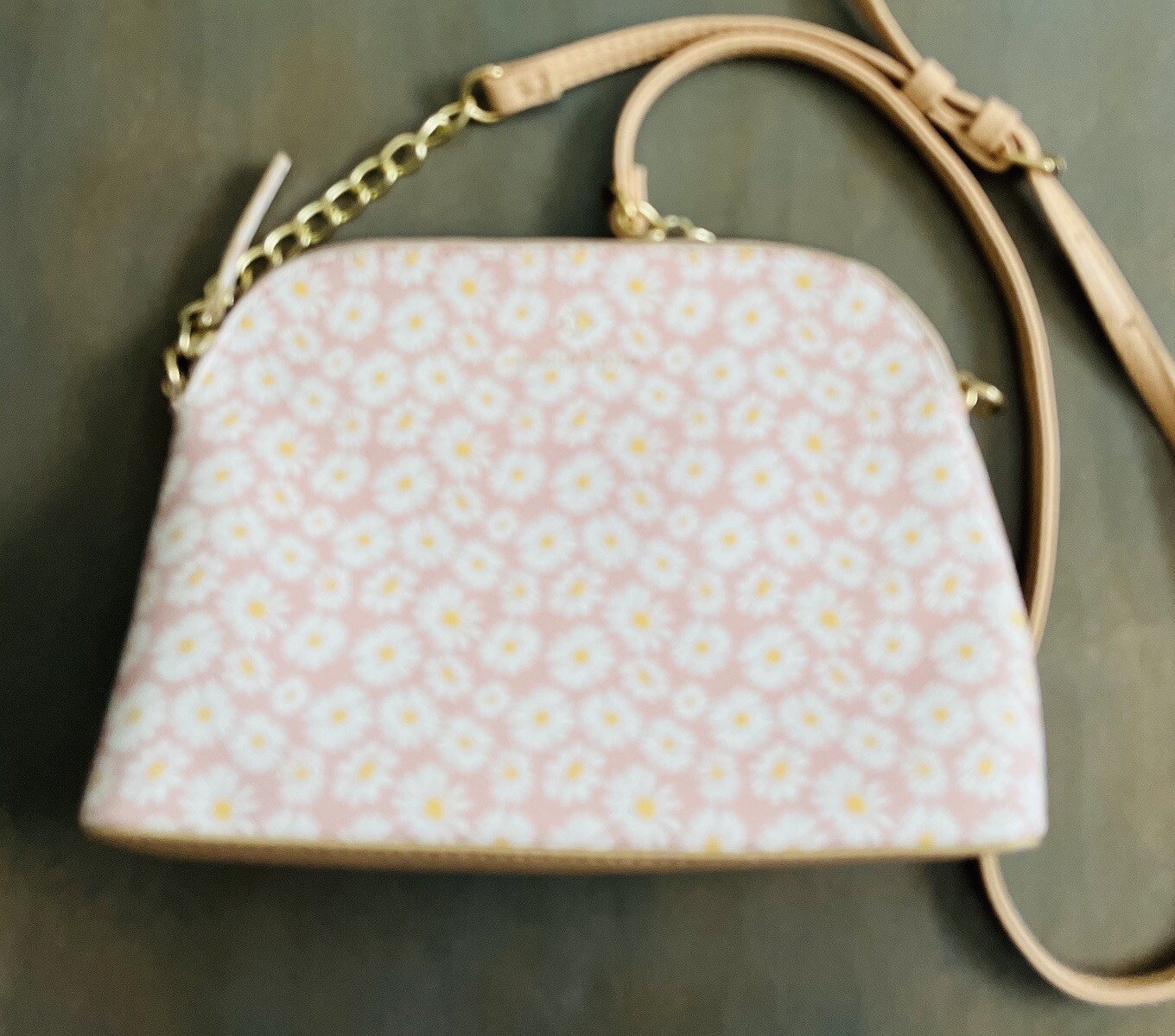 Nanette Leopore Crossbody Bag Purse Pink With White Daisies NWOT