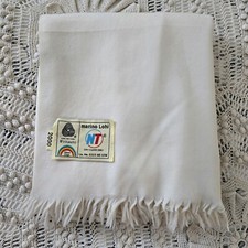 PASHMINA SHAWL SCARF HANDMADE 100 PURE NEW WOOL WOOLMARK Marino Lohi BEIGE