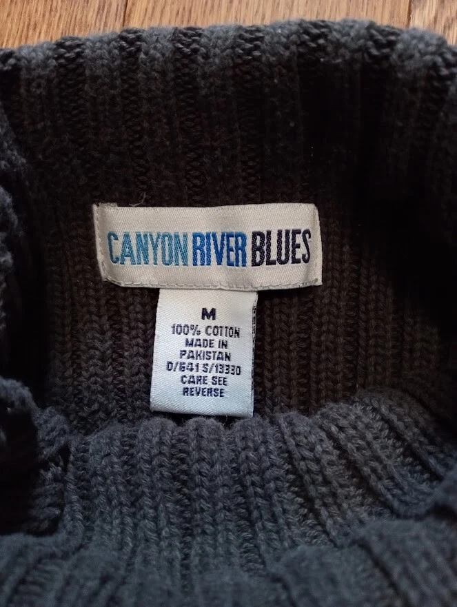 Suéter Acanalado Vintage Y2K 'Canyon River Blues' Verde Oliva (M) 100% Algodón Foto 2 de 4