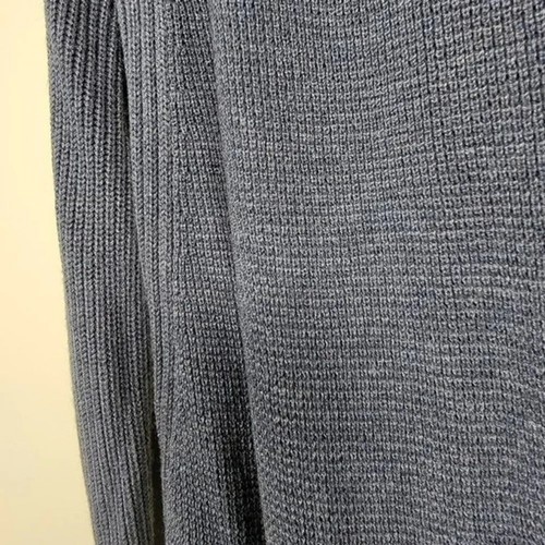 INC Waffle Knit Sweater Top Womans Size PM Blue Side-Zip Crew Neck - Picture 8 of 12
