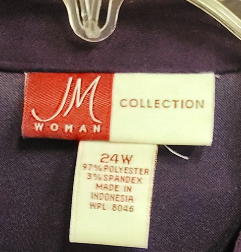 JM Collection Womens 24W Faux Suede Purple Jacket Zip Front NwT - Picture 4 of 6